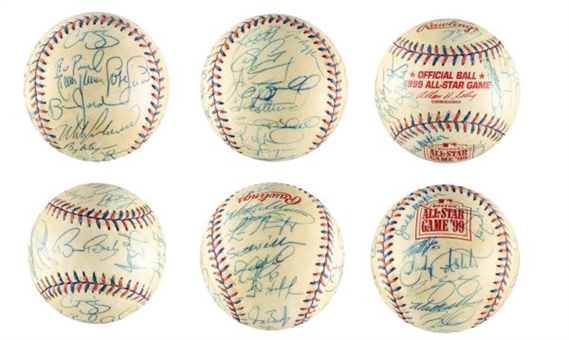 1999 All-Star Team Signed Baseballs Lot of 2 (Both NL & AL) With Signed Letter of Authenticity From Curt Schilling